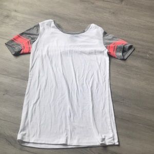 rule 21 shirt white grey and coral color